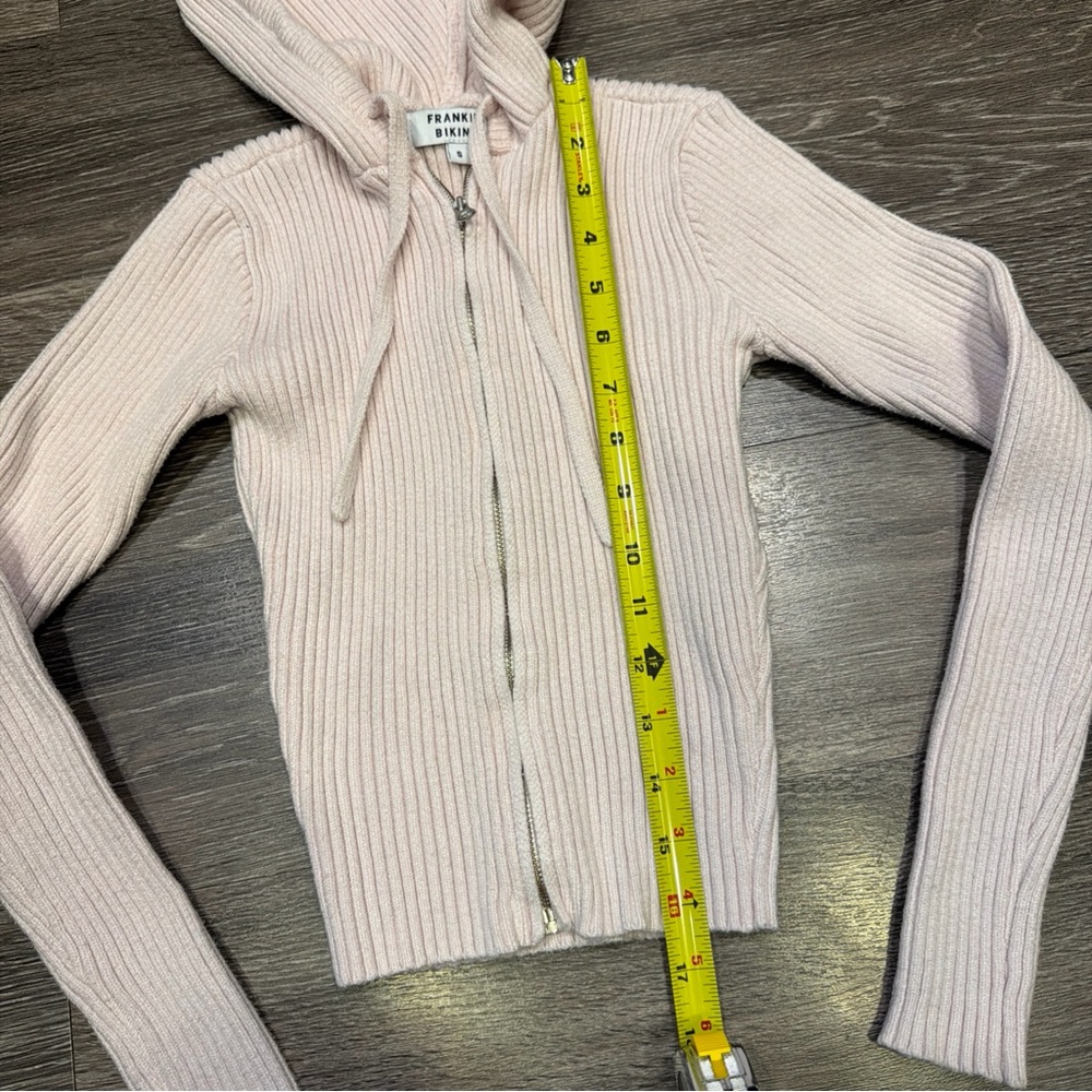 Frankies Bikinis Full Zip Hoodie Long Sleeve Light Pink Women’s Small - Picture 4 of 4